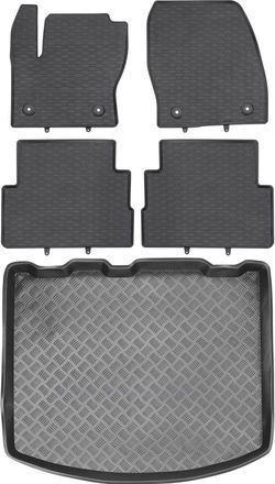 OEM Juego De Alfombrillas De Goma Para Coche Y Alfombrilla Para Maletero Para Ford Kuga Ii Suv (2012-2019)