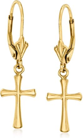 Canaria Canaria 10kt Yellow Gold Cross Drop Earrings
