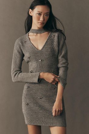 endless rose Cutout Mini Sweater Dress