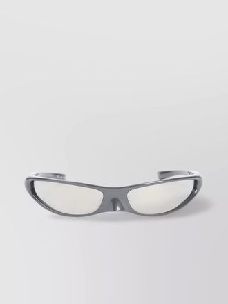 Balenciaga curved rectangular smoky lenses sunglasses