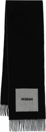 Jacquemus LEcharpe Rond Carre scarf - unisex - Virgin Wool - One Size - Black