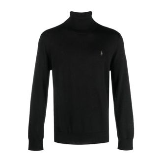 Polo Ralph Lauren Turtlenecks, male, Black, Size: 2XL Knitwear Sleeve Pullover