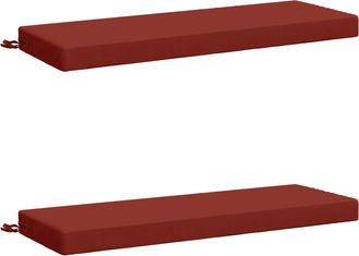 vidaXL Cojines Para Banco De 2 Piezas Soest 2 Uds. 100% Poli&eacute;ster Rojo Vidaxl