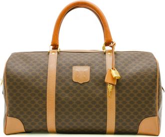 Celine Brown Pvc Leather Boston Bag (Pre-Owned)