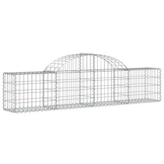 Berkfield Home Decorative Arched Gabion Baskets 3 pcs 200x30x40/60 cm Galvanised Iron in Silver