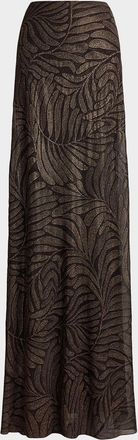 Ralph Lauren Collection Masina Foiled Crinkle Chiffon Skirt