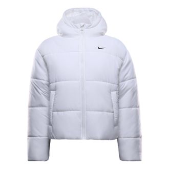 Nike (WMNS) Nike Classic Puffer Therma-FIT Loose Hooded Jacket White Black FZ5900-100