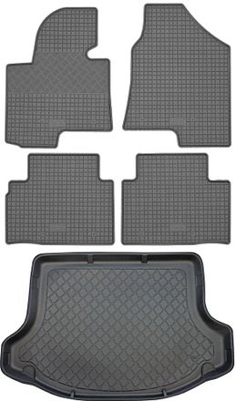 OEM Juego De Alfombrillas De Goma Para Coche Y Alfombrilla Para Maletero Para Kia Sportage Iii Suv (5 Puertas) De Agosto De 2010 A Diciembre De 2015