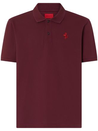 Ferrari Burgundy Prancing Horse Cotton Piqu&eacute; Polo Shirt