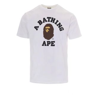 A Bathing Ape T-Shirts, male, White, Size: XL Crewneck T-Shirt