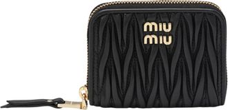 Miu Miu Wallets & Cardholders, female, Black, Size: ONE SIZE Matelass&eacute; Nappa Leather Coin Purse