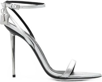 Tom Ford Padlock-embellished Metallic-effect Sandals