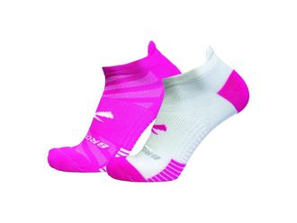 Brooks Ghost Lite No Show 2 Pack No Show Socks Shoes Pink & White/Pink : MD (US Mens Shoe 6-8.5 - Womens Shoe 7-9.5), Mesh/Nylon/Spandex