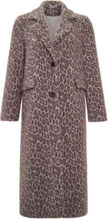 Cesare Gaspari Lange Faux Fur Jas Bianca - Luipaard - Dames - Mantel - Bruin - XL - Wol - Jassen