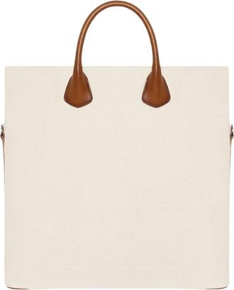 Kiton Leren en Katoenen Tote Tas - Heren - Shoppers - Wit - ONE Size - Katoen - Tassen