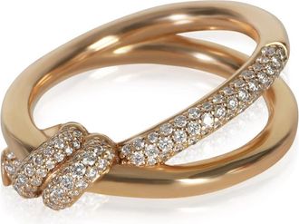 Tiffany & Co. Pre-Owned Tiffany & Co. Rose Gold Diamond Double Row Knot Ring