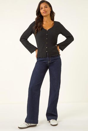 Roman Textured V-Neck Cardigan