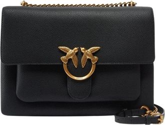 Pinko Love Bag - Dames - Schoudertassen - Zwart - ONE Size - Katoen - Tassen