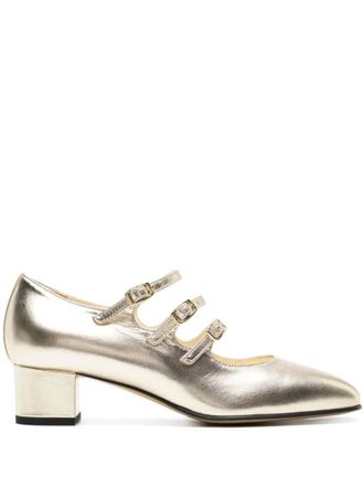 Carel 40mm Kina metallic leather pumps - Gold
