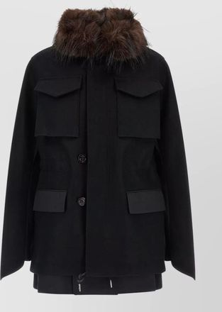 sacai wool oversized coat