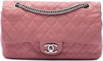 Chanel Pre-owned Vintage Double Flap Schoudertas - Dames - Vintage Schoudertas - Roze - ONE Size - Leer - Vintage