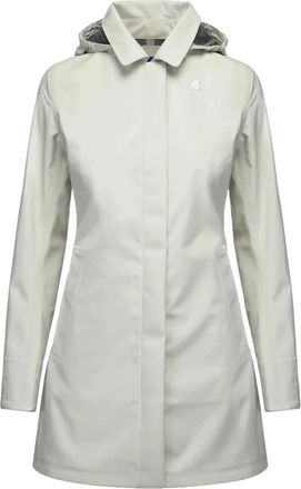 K-Way Witte Dames Parka met Logo - Dames - Parka Jassen - Wit - S - Polyester - Jassen