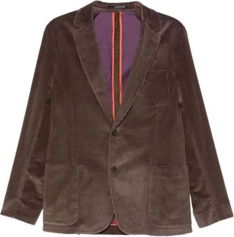 Paul Smith Jassen, Heren, Bruin, 2Xl, Katoen, Enkelrijige Corduroy Jas