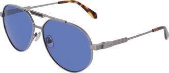 Ferragamo Blue Pilot Mens Sunglasses SF327S 021 62