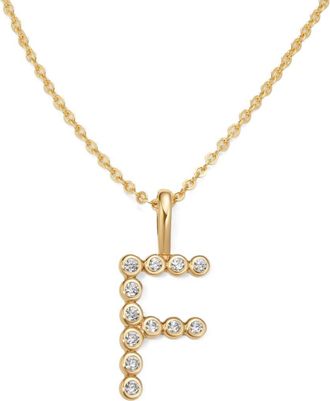 Made by Mary CZ Poppy Initial Necklace in Gold Vermeil Initial F at Nordstrom