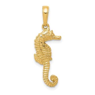 Diamond2Deal 14k Yellow Gold Seahorse Pendant