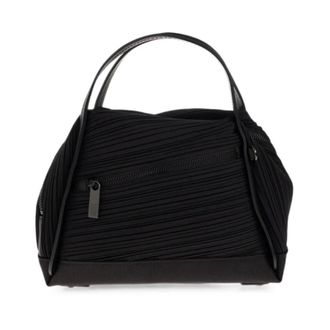 Issey Miyake Bias Pleats Schoudertas - Dames - Tassen - Zwart - Maat: ONE Size Leer