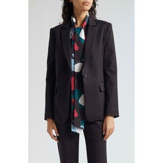 Emporio Armani Cotton Couture One-Button Blazer in Solid Black at Nordstrom, Size 4 Us