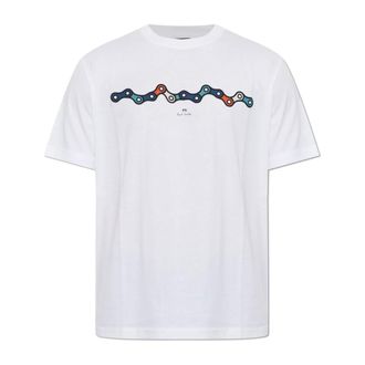Paul Smith Tops, Heren, Wit, 3Xl, Katoen, T-shirt met print