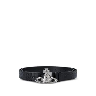 Vivienne Westwood Orb-plaque Croc-effect Belt