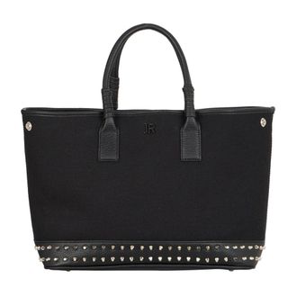 John Richmond Bolso Tote con Base Tachonada y Logo JR - Bags - Mujer - Negro - ONE SIZE