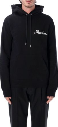 Lanvin Black Logo-Embroidered Hoodie
