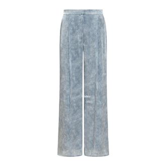Michael Kors Petal Wide LEG Trousers - female - Michael Kors - Wide Trousers - Blue - XS - Trousers