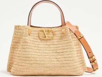 Valentino Garavani Valentino Garavani small raffia shopping bag Wo