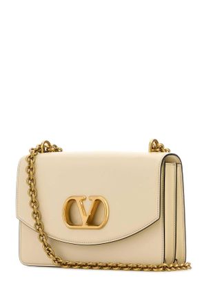 Valentino Garavani Womens Ivory Leather Vain Shoulder Bag Butterwhite Calf - Bos Taurus Borse A Tracolla