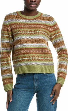 Design History Fair Isle Sweater In Airstream And Green