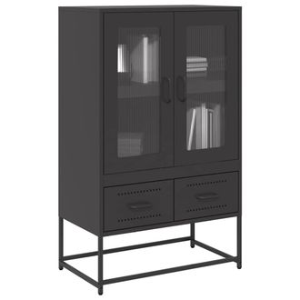 Berkfield Home Highboard Black 68x39x111.5 cm Steel