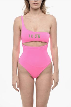 Dsquared2 ICON One-Shoulder One-Piece Swimsuit with Cut-Out Detail size 38