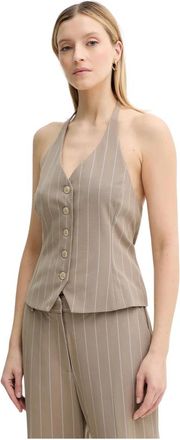 Sams&oslash;e & Sams&oslash;e Saneem Vest - Dames - Bodywarmers - Beige - XS - Leer - Jassen