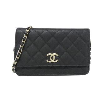 Chanel Pre-owned Caviar Skin Wallet - Dames - Pre-owned - Zwart - Maat: ONE Size Leer