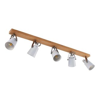 Lindby L&aacute;mpara de techo de madera marr&oacute;n