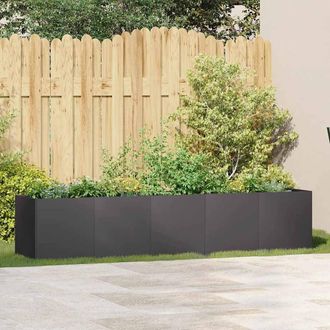 Berkfield Home Planter Black 200x40x40 cm Cold-rolled Steel | Size: 200 x 40 x 40 cm
