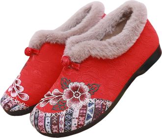 Generic Platform Ankle Boots Performance Warm Boots Weather Comfortable and Woman Boots Size 6 (Red, 4.5)