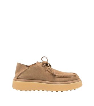 Tod's Brown Suede Platform Loafers