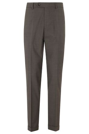 Berwich Brown YRetro Darts Turn-Up Wool-Blend Trousers