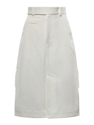 Bottega Veneta Cotton And Silk Gabardine Midi Skirt
